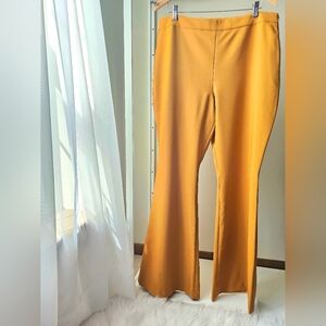 INC Mustard Wide Leg Flare Stretch Pants